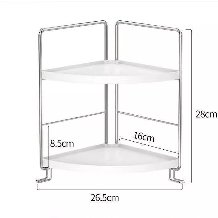 2-Tier Bathroom Counter Organizer Vanity Storage Corner Skincare Organizers