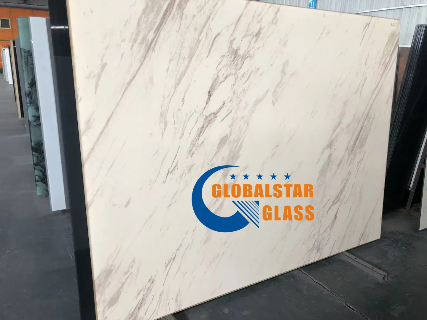 European Style Decorative Glass Temperable Marble Design Lacobel T Glass