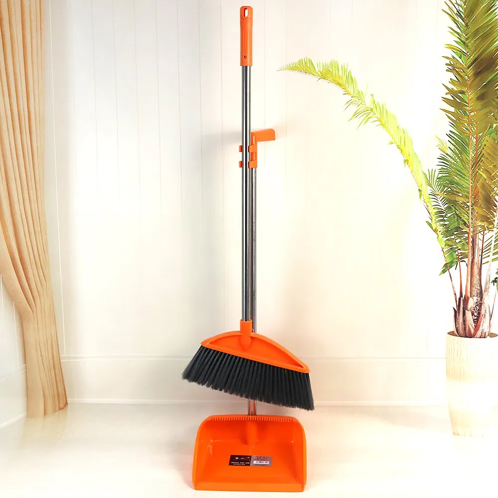 Jy1359 Ergonomic Soft Bristle Broom Set with Round Hole Hanging Storage