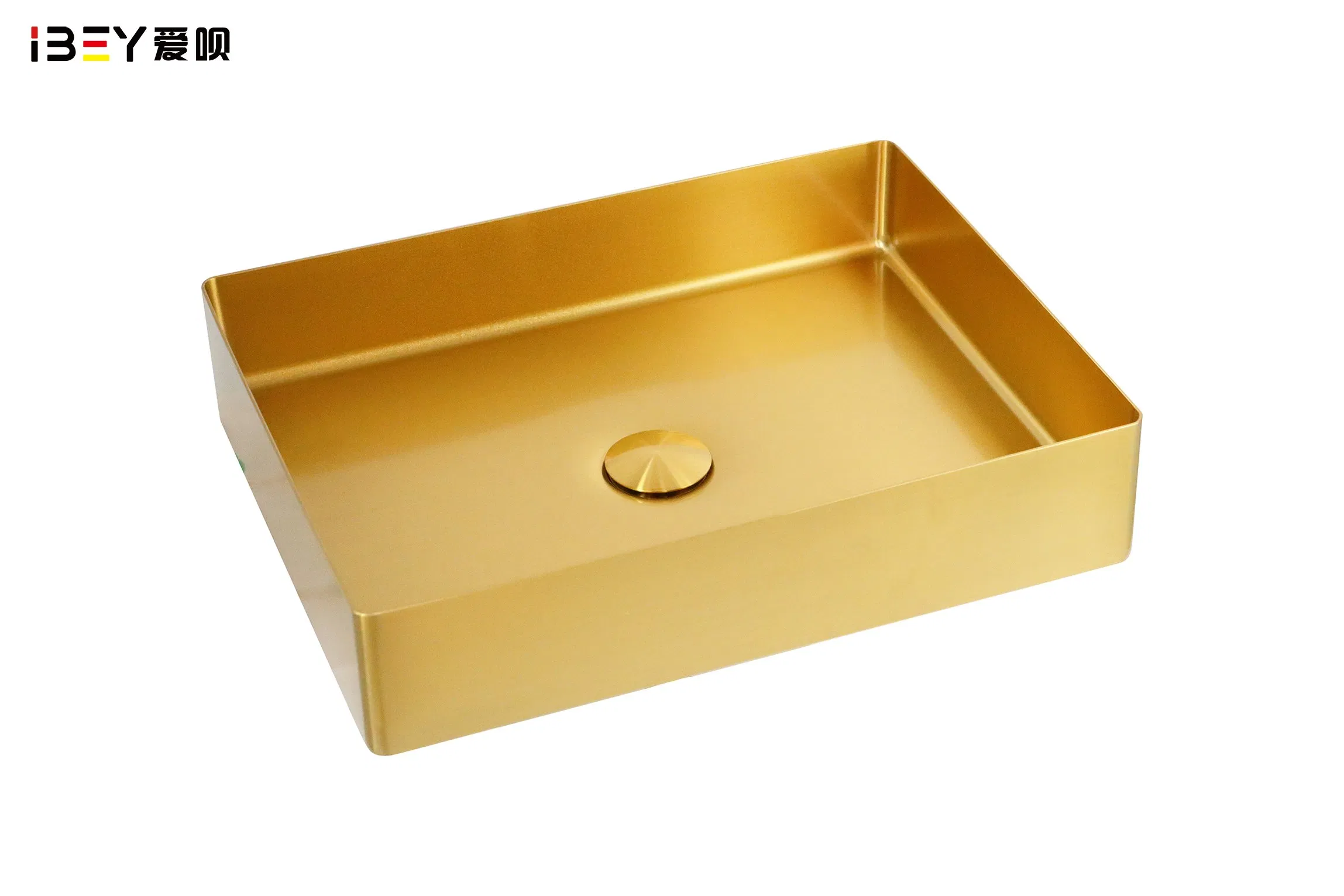 Luxury Gold Square 304 Stainless Steel Above - Counter Bathroom Sink