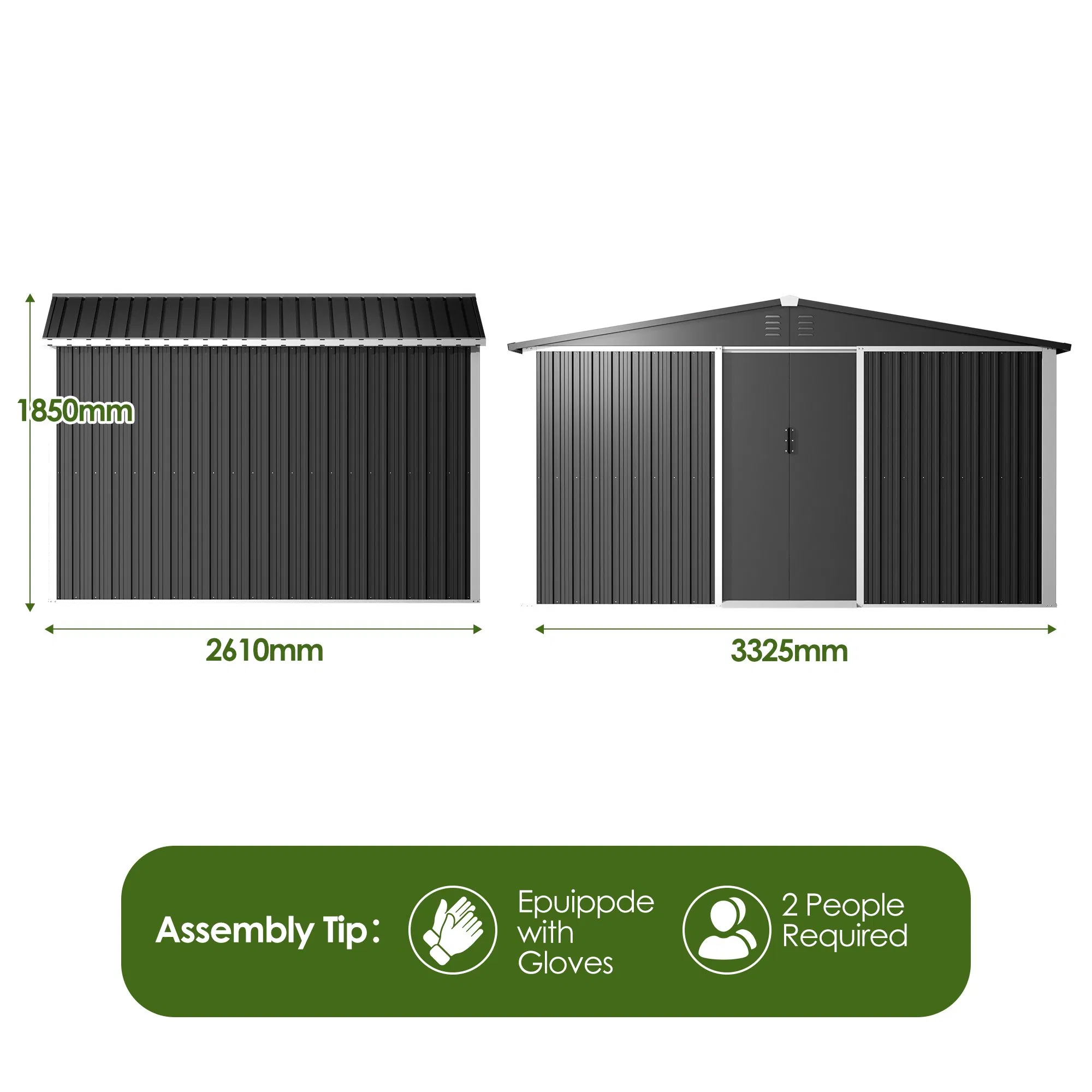 Storage Shed Garden House Outdoor Metal Shed Backyard Storage