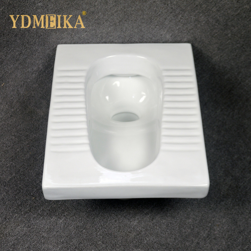 One-Piece Molding High Temperature Firing Ceramic Squatting Pan Equipped with S-Trap