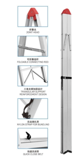 Household Aluminum Folding Step Ladder Easy to Store Anti-Slip Ladder