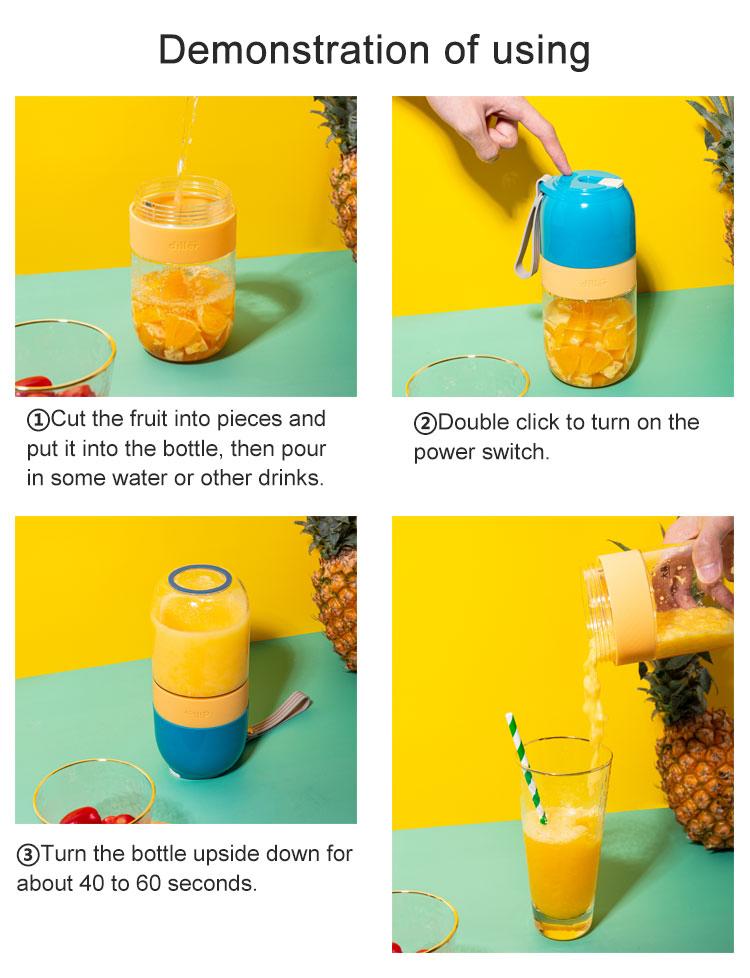 Electric Rechargeable USB BPA Free Portable Smoothie Maker Fruit Juicer 300ml