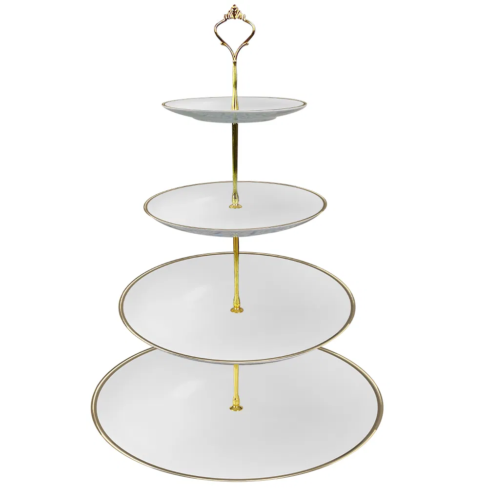 Luxury Ceramics Multi-Layer Cake Snacks Fruit Holder Dessert Plate