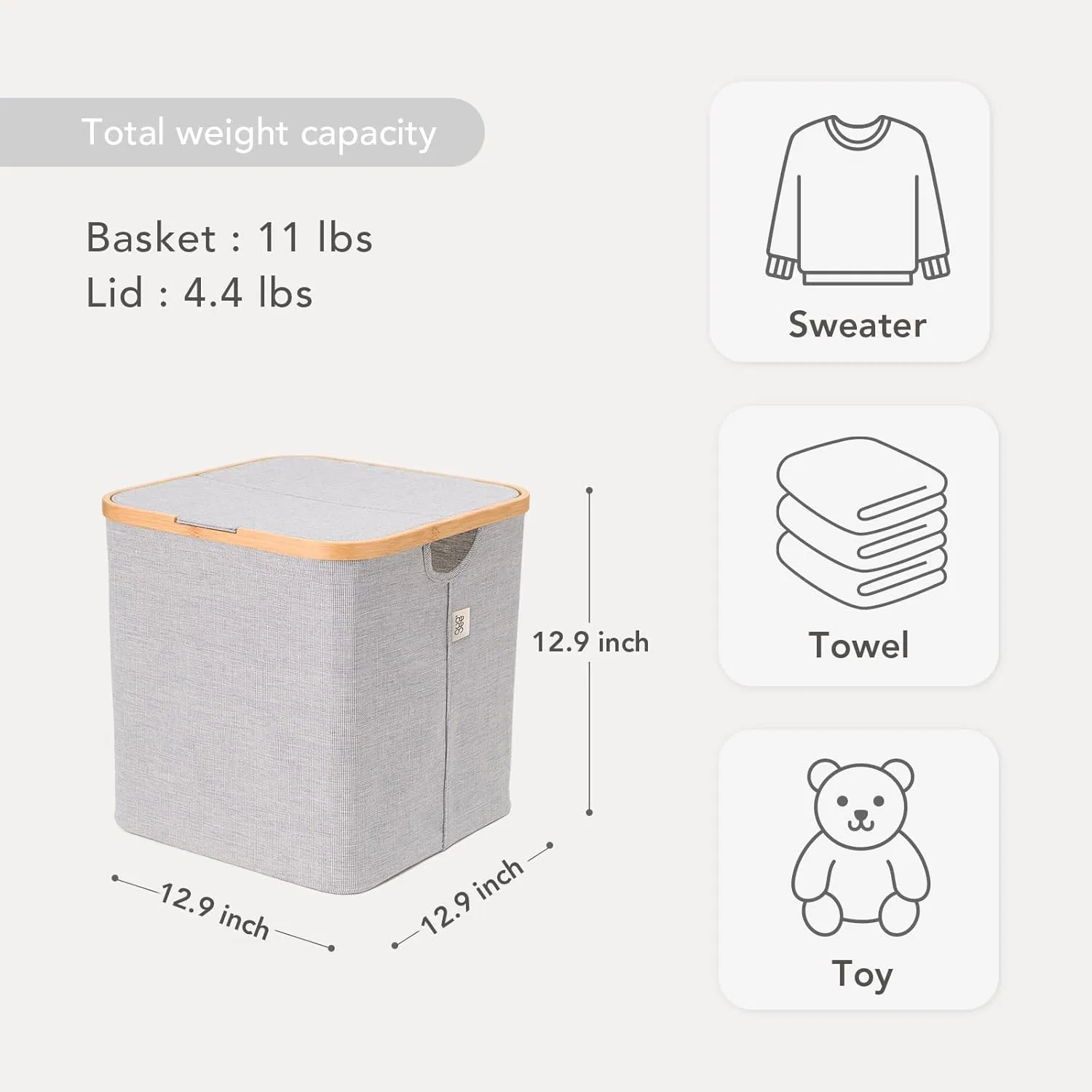 Bamboo Home Creative Fabric Clothing Toy Storage Belt Folding Flip Storage Basket