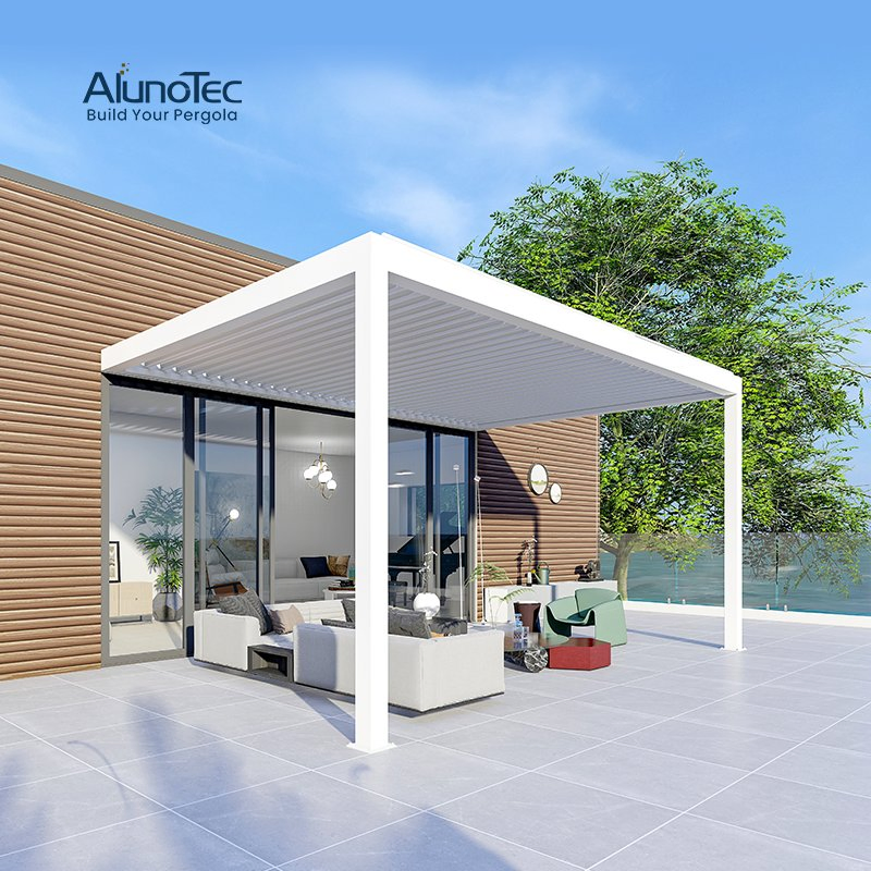 AlunoTec Pergo-Lux Aluminum Louvered Pergola Louvre Roof Outdoor Kitchen Pergolas