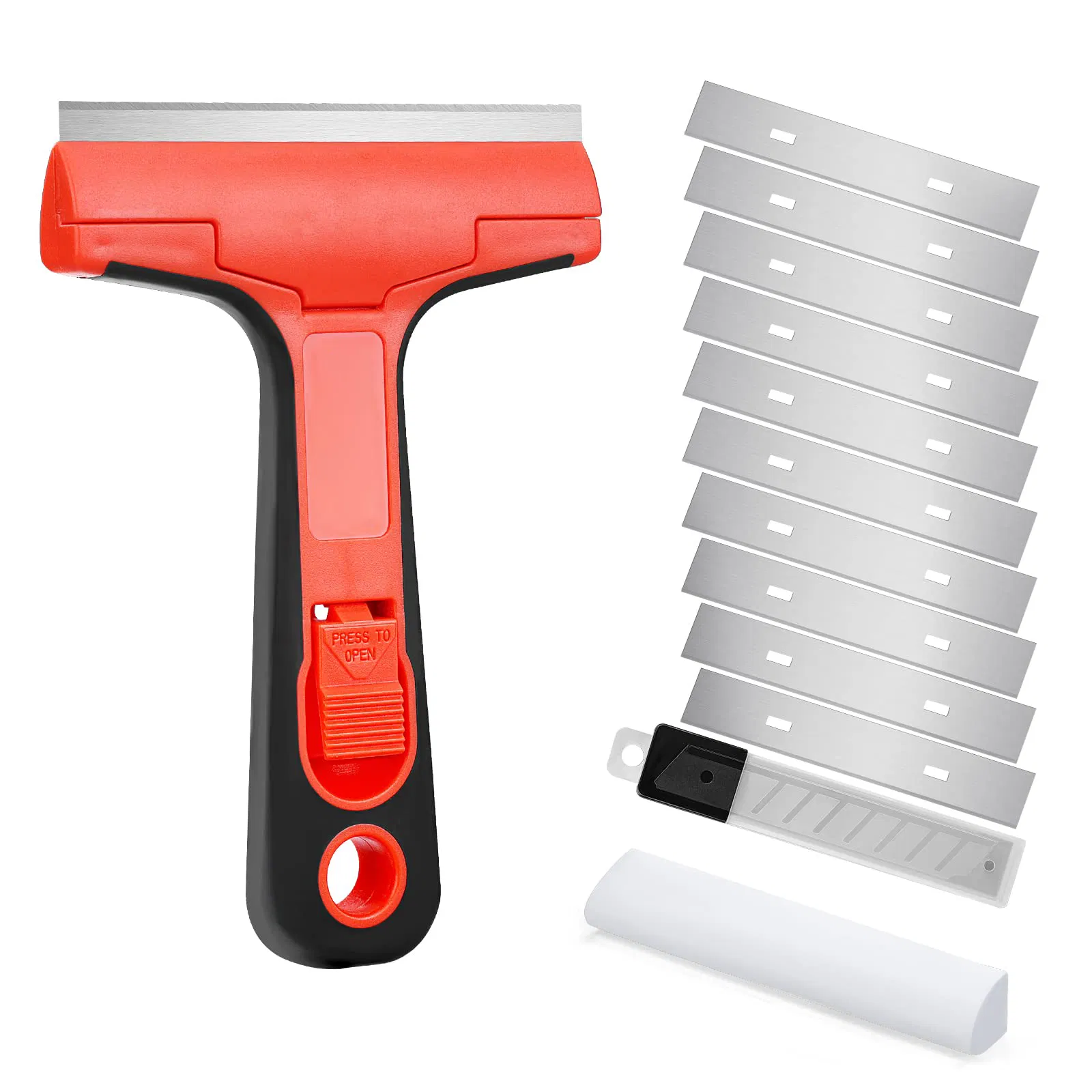 Hautine Cleaning Window Plastic Scraper with Metal Blades