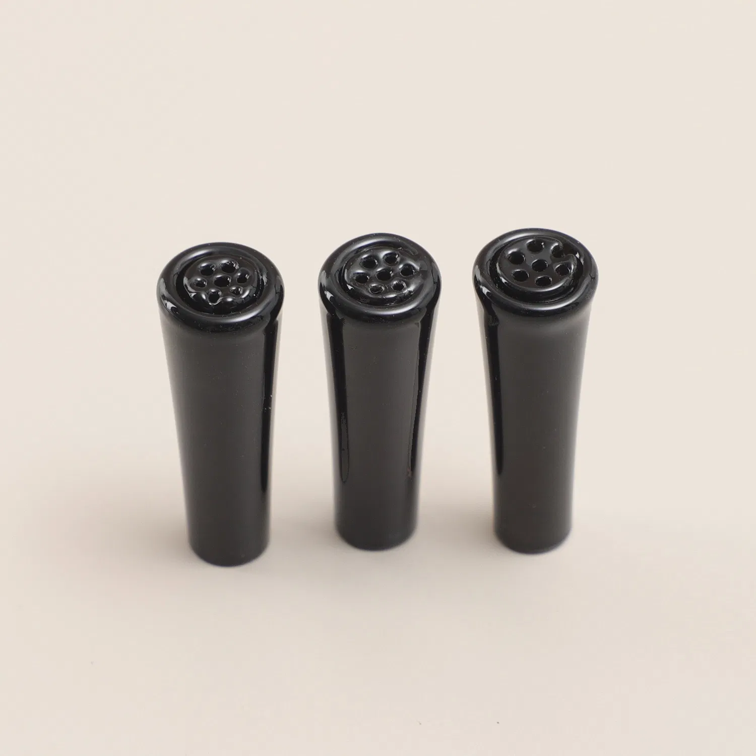 Reusable Durable Smoking Acceessoies Custom Pre Roll Cigars Joint Glass Mouthpiece Black Filter Tip