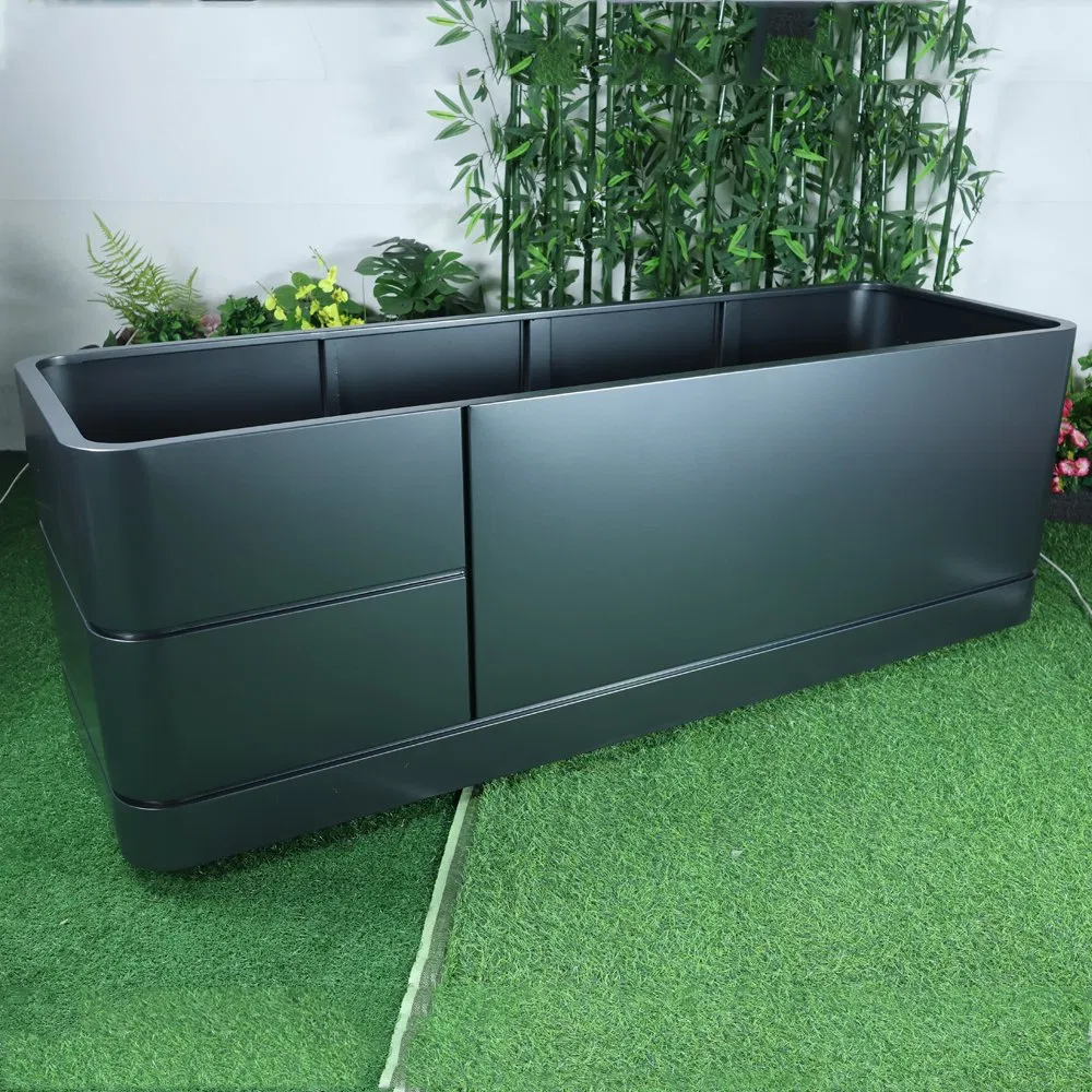 Прямоугольный уличный цветочный горшок из металла