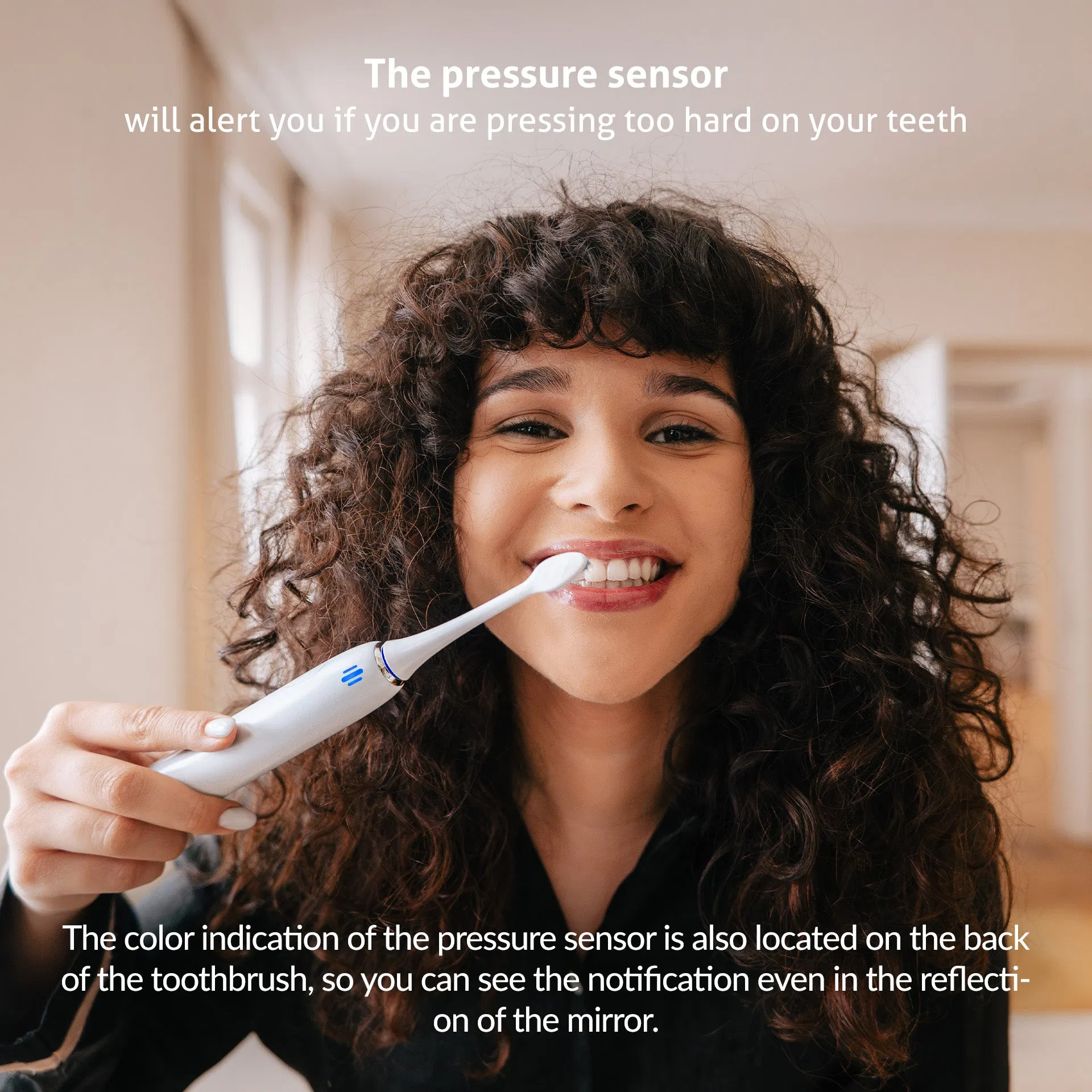 Award-Winning Product 120-Day Battery Powerful Motor Ipx8 Professional Sonic Electric Toothbrush with Pressure Sensor Travel Case with UV Sterilizer