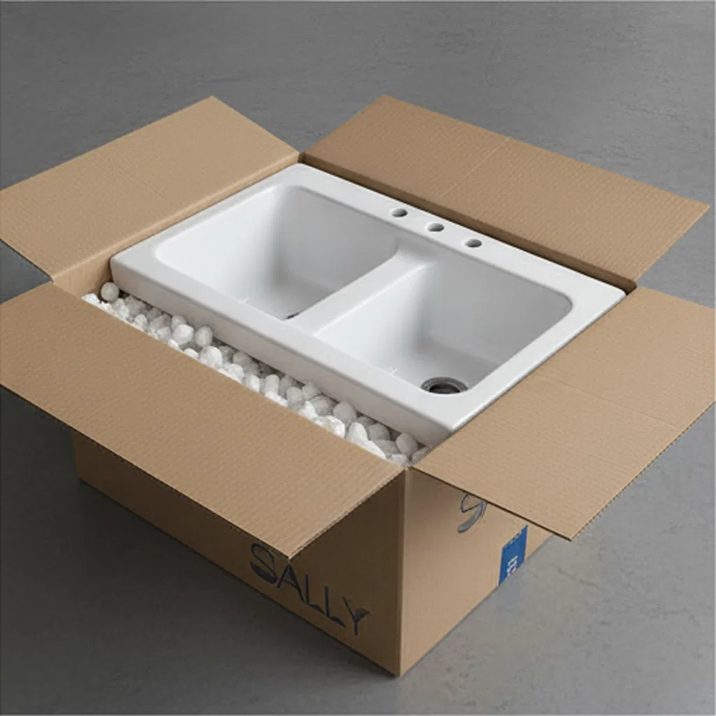 Stylish Double Bowl White Acrylic Laundry Sink for Home Use