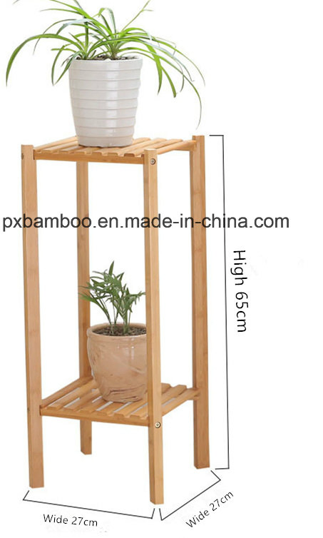 Indoor Bamboo Shelf for Flower Racks and Plant Shelf