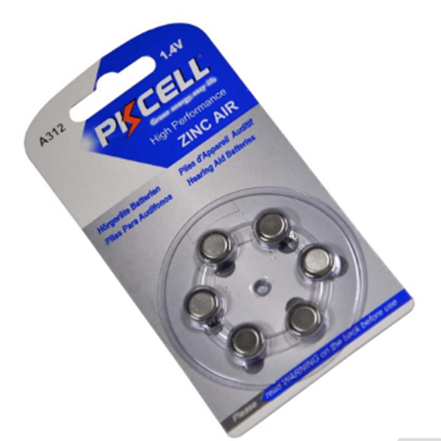 Батарейки для слуховых аппаратов PKCELL ZA312 1.4V (4 шт.)