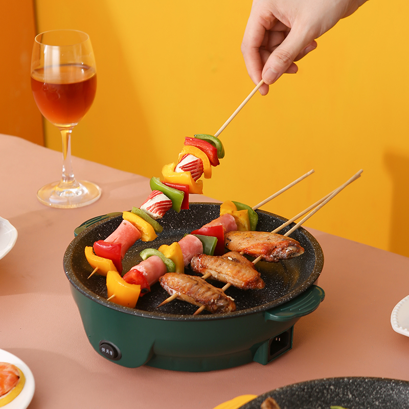 Kaiershi Non-Stick Electric Fry Pan with 2 Heat Levels & Auto Shut-off