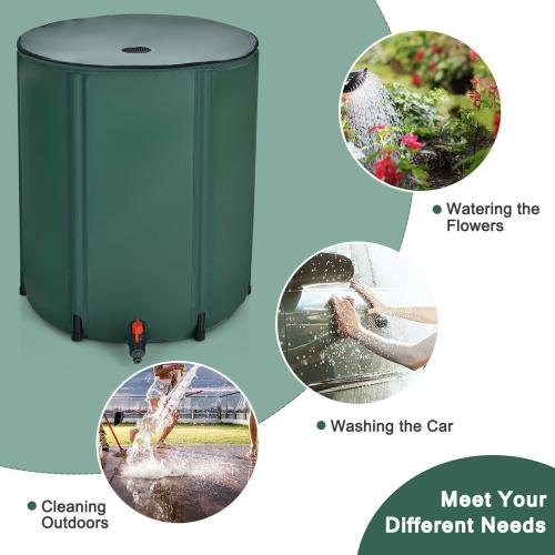 PVC Plastic Collapsible Foldable Rain Collection Barrel Water Tank System Storage Bucket