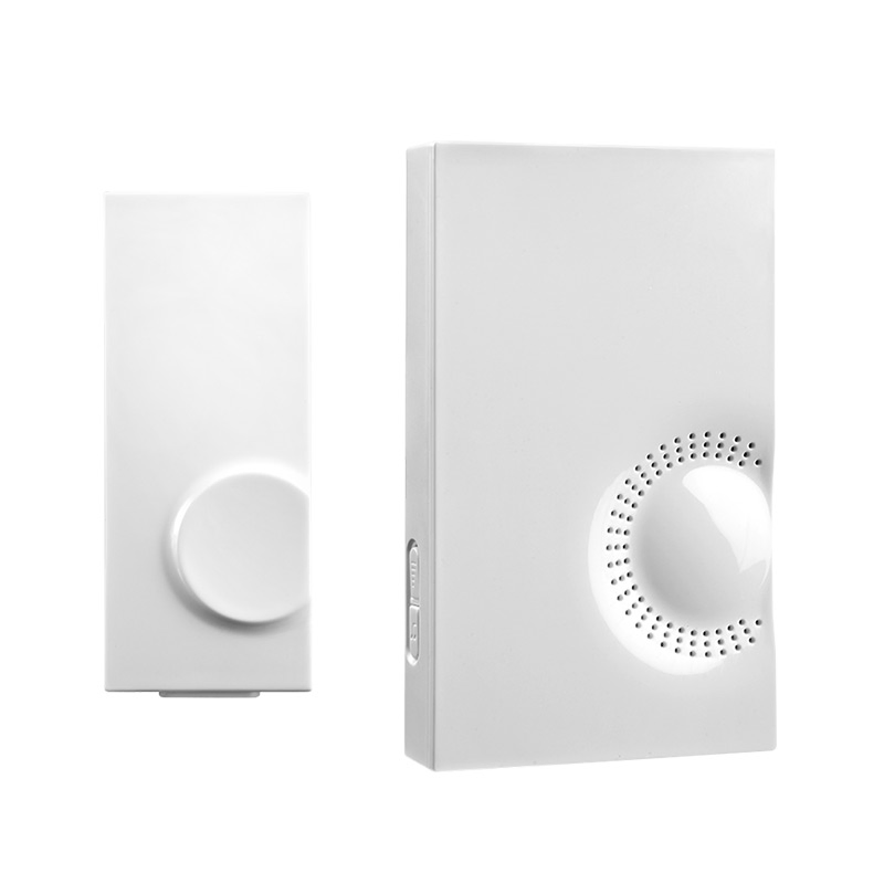 Black and White Long Range Plug-in Wireless Doorbell with Touch Button