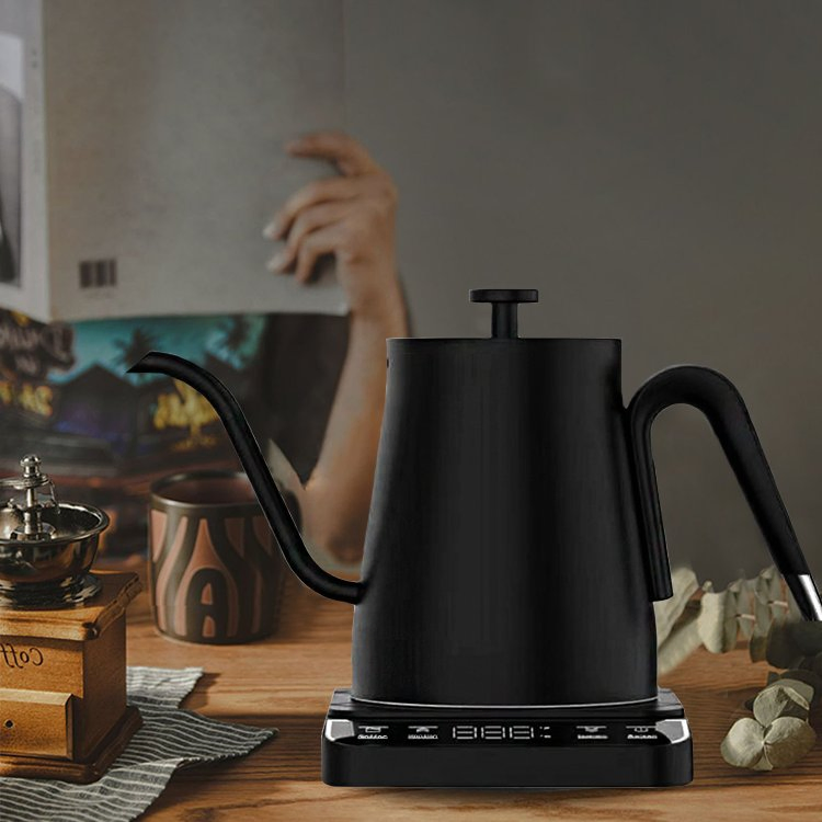 Classical Gooseneck Kettle and Pour Over Coffee Digital Control Coffee Pot Tea Pot Stainless Steel Jug Electric Tea Pot Set
