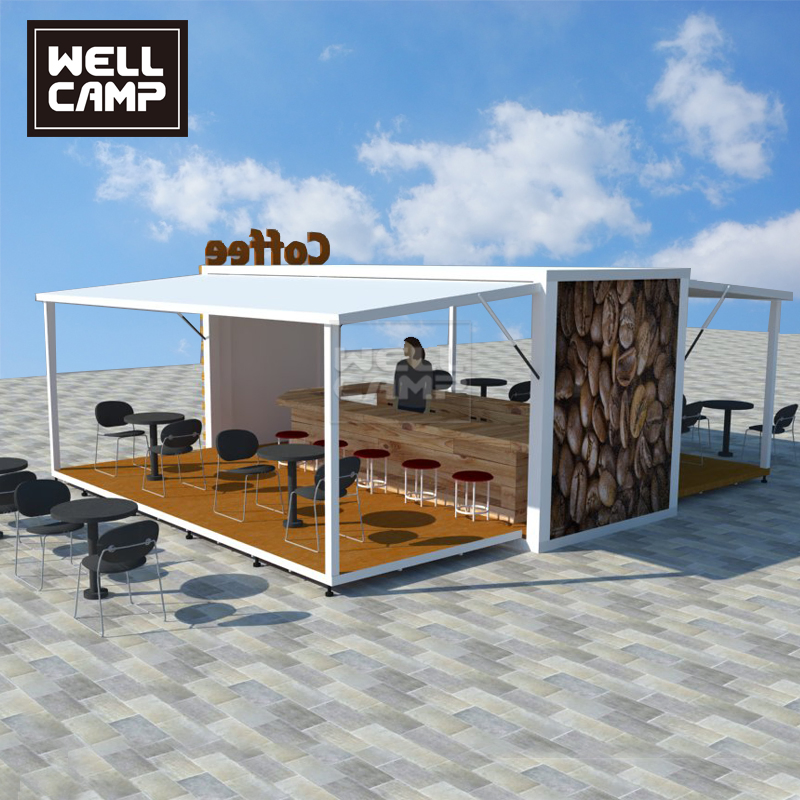 Prefabricated Outdoor Expandable 20FT 40FT Container Shops for Coffee Restaurant Store & Bar