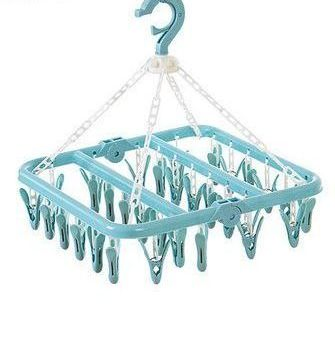 Plastic Foldable Hanging Clip Space Saving Drying Rack Hanger Clothespin