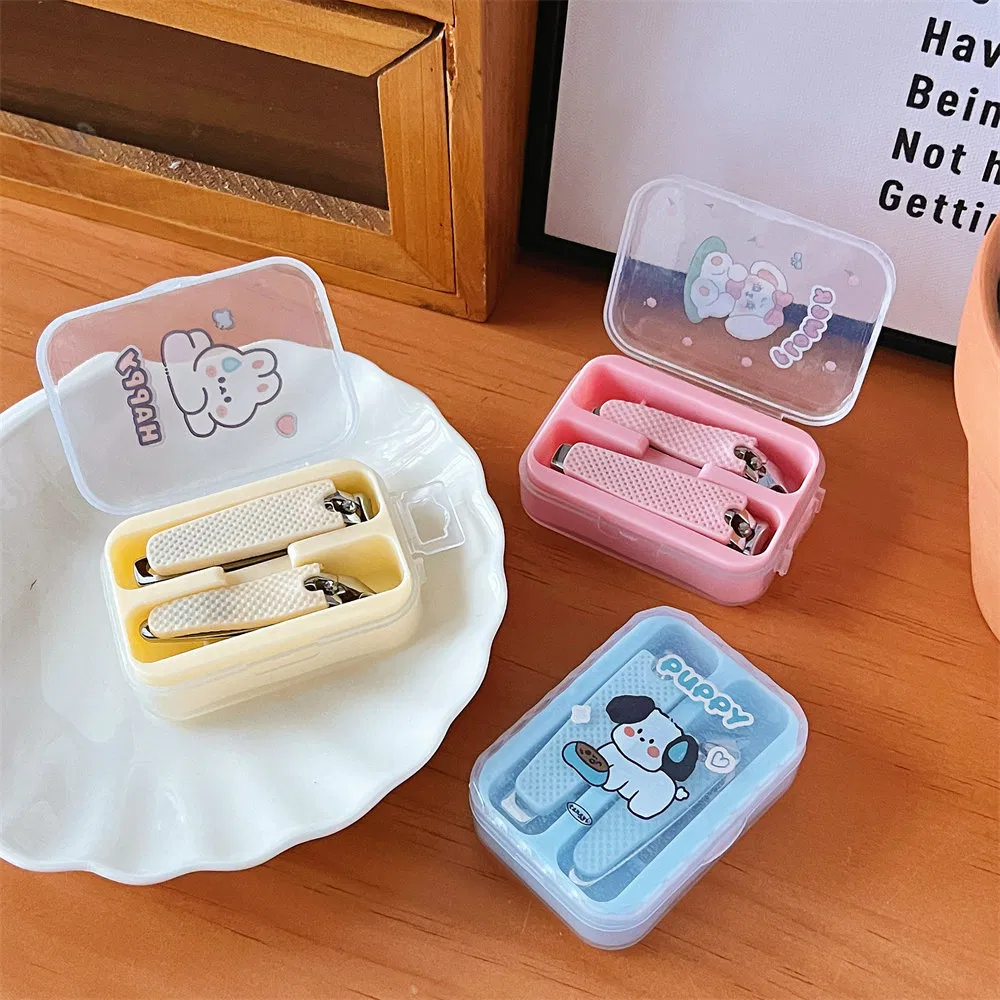 Girls Cute Cartoon Nail Scissors Two-Piece Nail Clippers Set