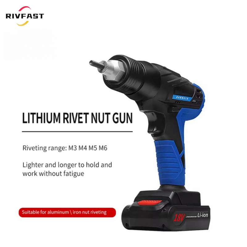 M3 M4 M5 M6 Cordless Rivet Gun Kit Automatic Lithium Battery Electric Blind Nut Riveter Tool