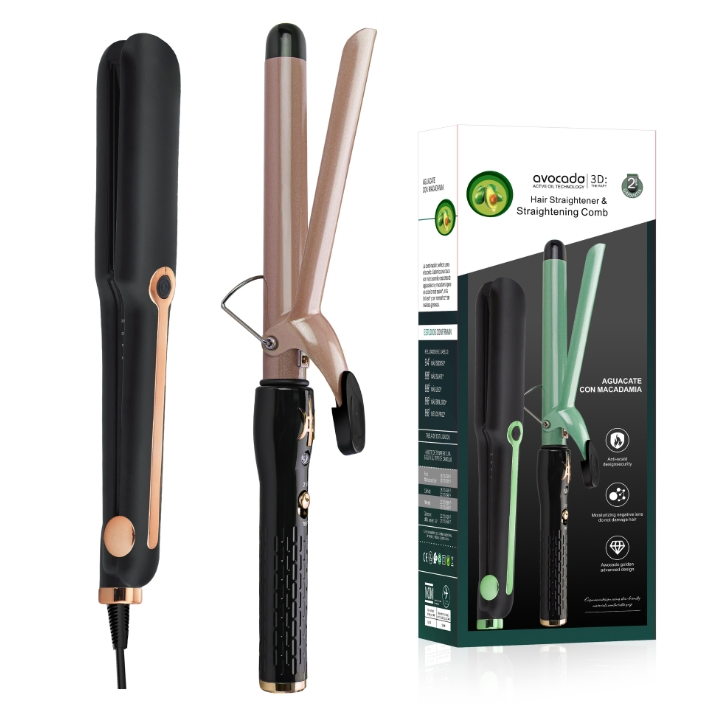 Multi-Functional Hair Styling Set — 2-in-1 Straightening and Curling Comb