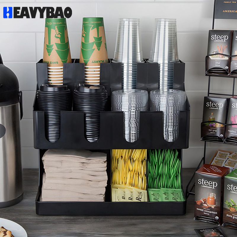 Heavybao Shelf Coffee House Bar Organizer Drink Paper Cup Holder for Mike Tea Cafe Shop