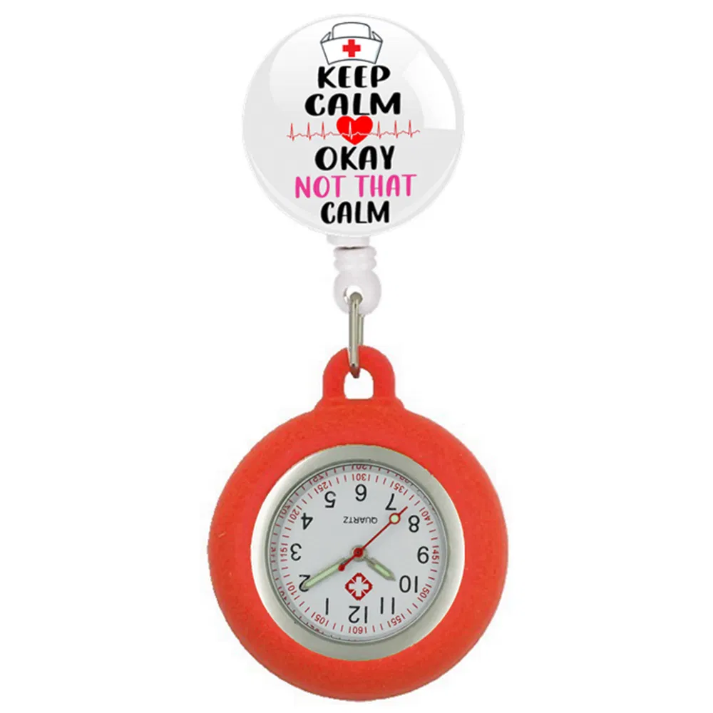 Retractable Cabochons Badge Reel Clip Nursing Care Hospital Medicine Health Love Heart Nurse Doctor Hang Pocket Watches