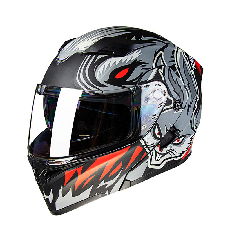 DOT Approved Modular Flip-Up Helmet with Dual Visor