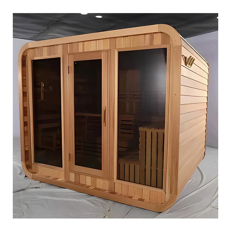 Traditional Outdoor 5 Person Combined Garden Sauna Square Wooden Sauna and Steam Room