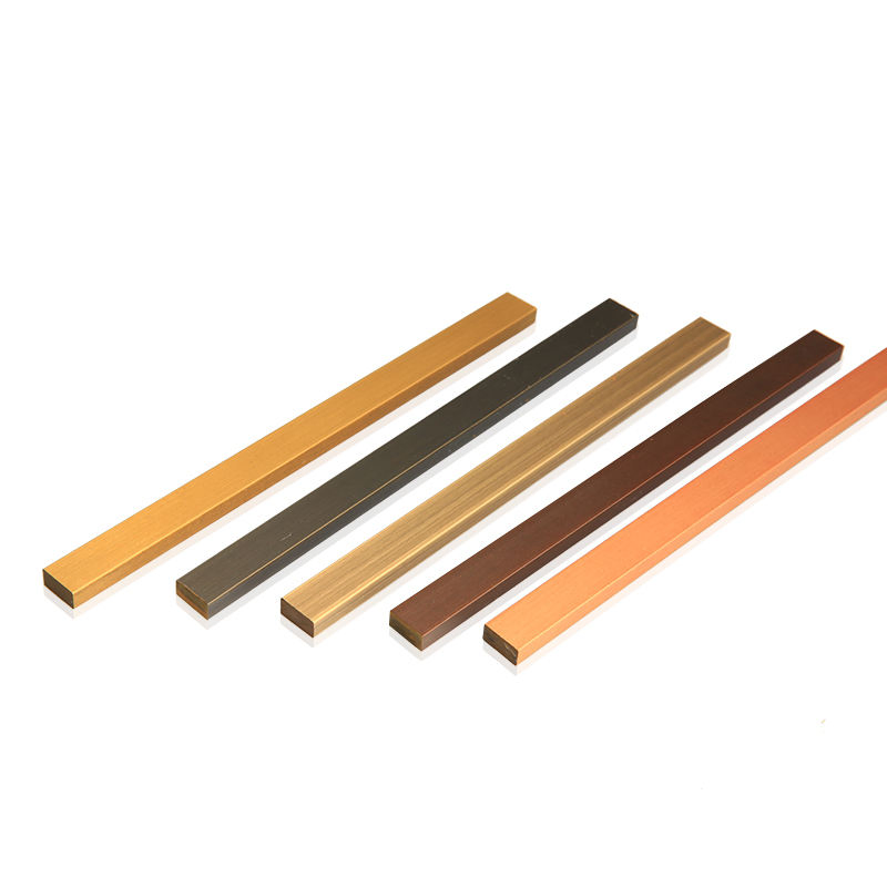 Brass Rod Tile Trim Metal Strips Wardrobe Door and Decoration Strip Decorative Flat Strip Brass Tile Trim Copper