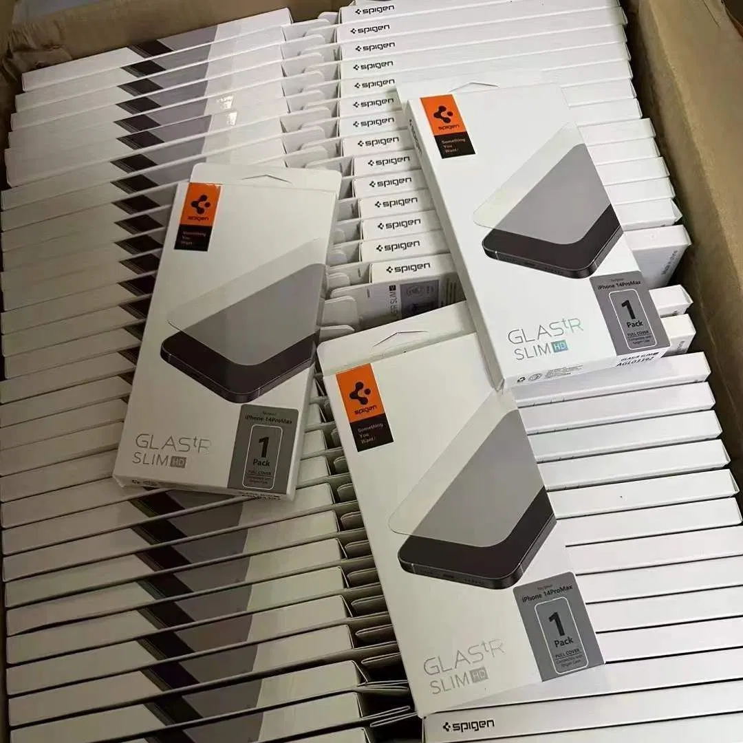 for Spigen 1PC Black Agl01512 Full Cover HD Tempered Glass Phone Front Protection 9h Anti-Static Anti-Shock Anti-Scratch 2.5D