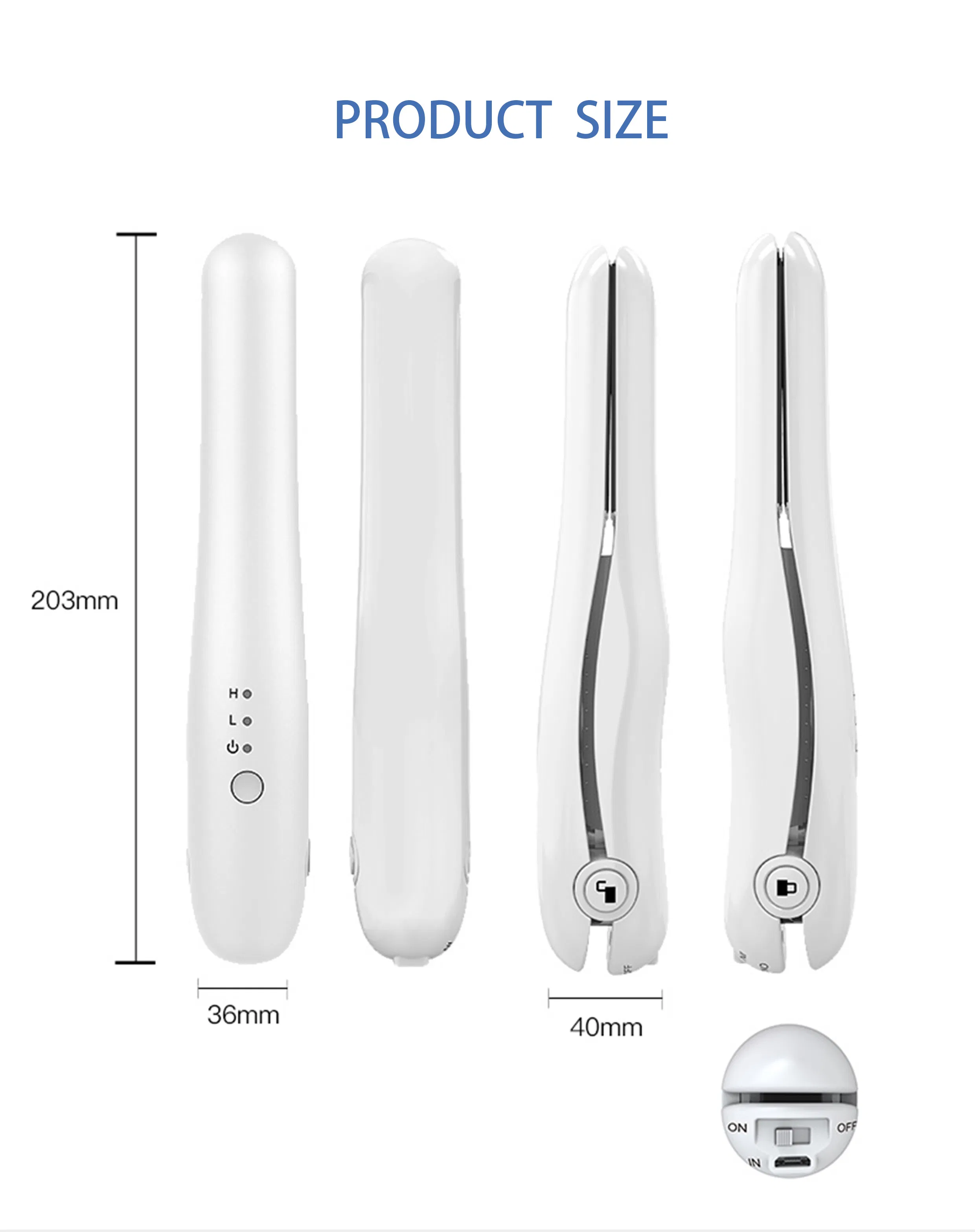Rechargeable Portable Wireless Straightener and Curler USB Flat Iron