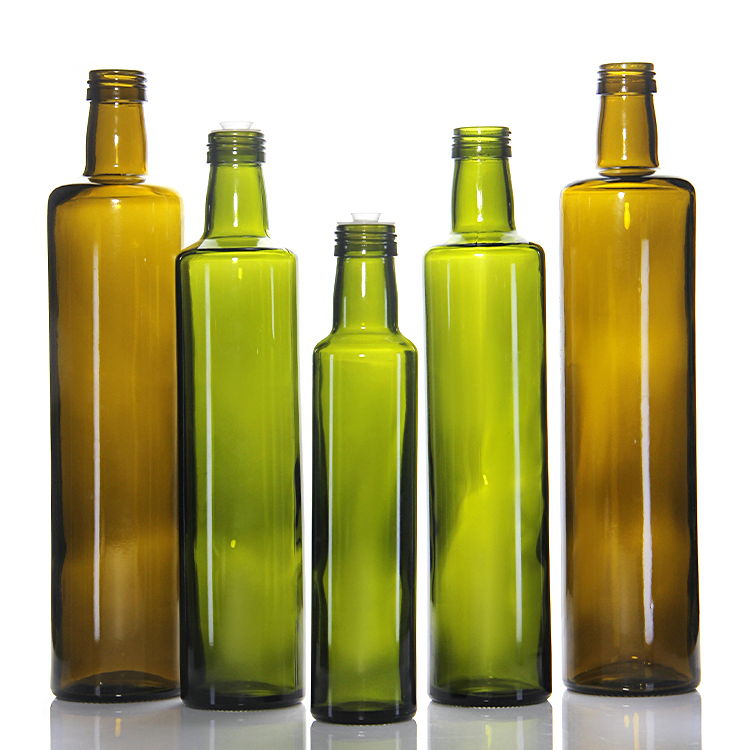 Top Quality 750ml 1000ml Dark Green Clear Round Square Glass Olive Oil Bottles for Olive Oil