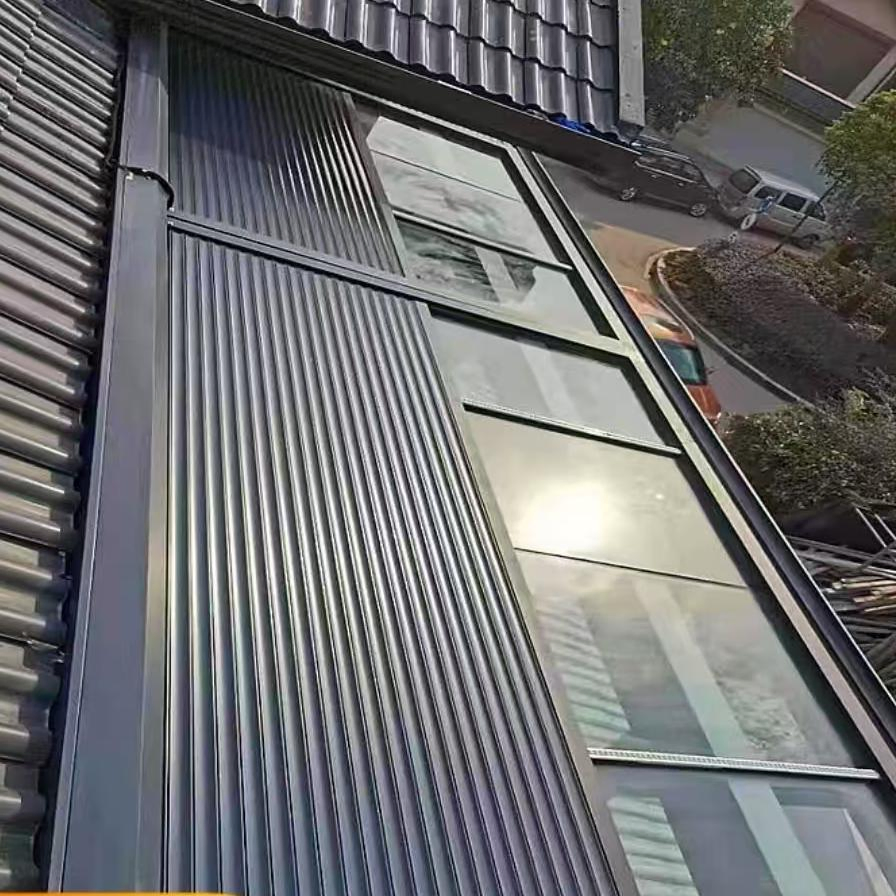Factory-Made Aluminum Alloy Roll-up Sunshade Privacy Shading Curtain Folding Canopy with Remote Control