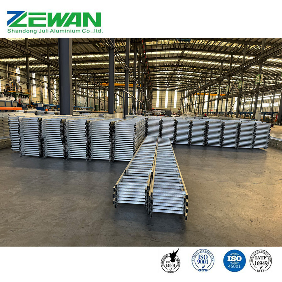 Fixed Aluminium Straight Step Ladders Multi-Purpose Safety Aluminum Ladder for Household / Scaffolding