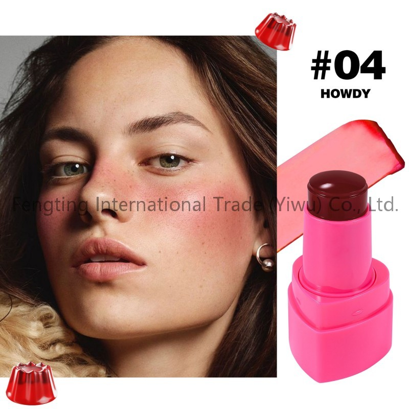 Jelly Blush Stick Dual Use Lip and Cheek Cream Multi Color Lipstick Brightening Rouge Cosmetic Stick for Natural Glow and Lasting Radiance Blush