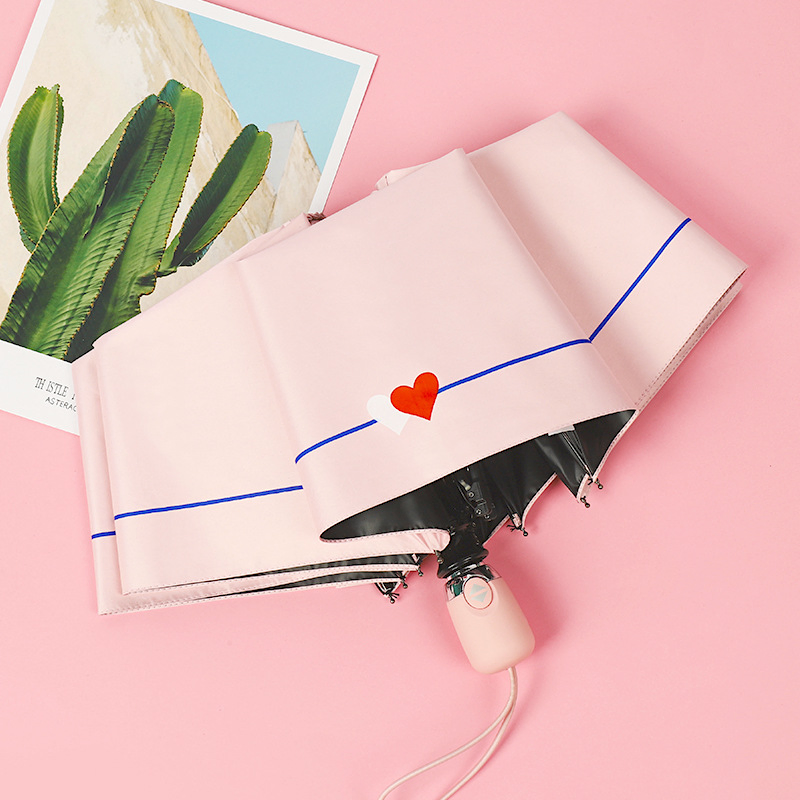 Promotional 8rib 21'' Three Folding Custom Outdoor Automatic Sun Rain Japan Korea Girl DIY Cute Gift UV Best Umbrella