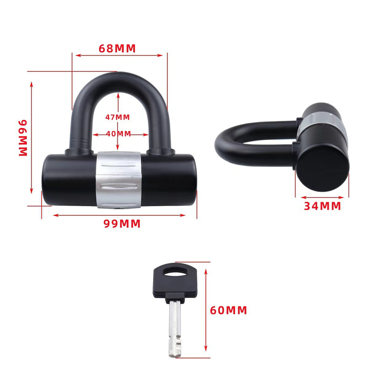 Yh1459 Bike Lock Heavy Duty U Lock with Shackle and Bicycle Lock Mount Holder + Steel Chain Cable