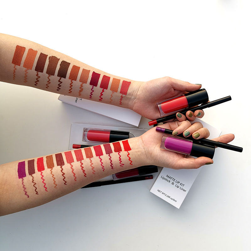 Wholesale Custom Logo Waterproof Long Lasting Matte Lipstick Lipliner Set