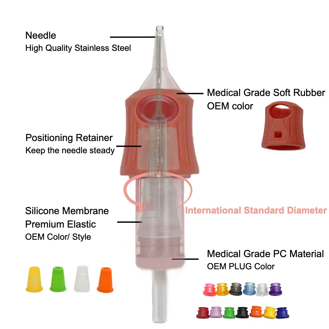 Wholesale Stainless Steel OEM Brand Sterilized Tattoo Cartridge Silicone Membrane Tattoo Cartridge Needles
