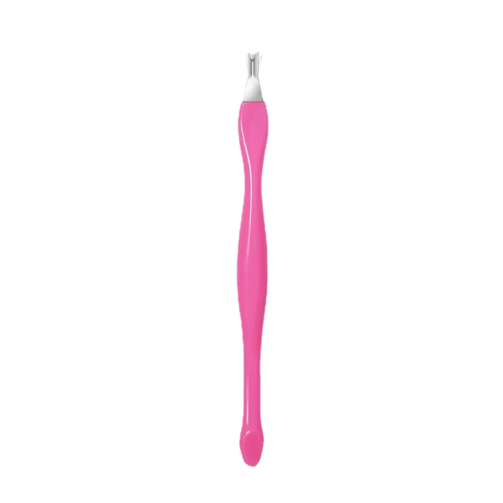 Cross Border Hot Sale Stainless Steel Pink Nail Care Repair Exfoliating Fork