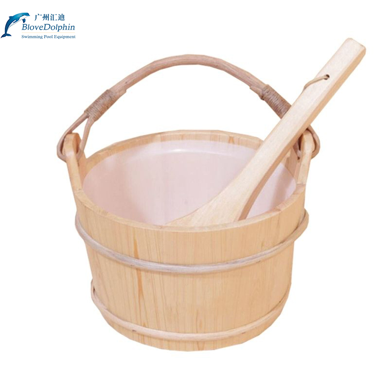 Wholesale Dry Steam Room Sauna Room Accessories Wooden Spoon Sauna Bucket