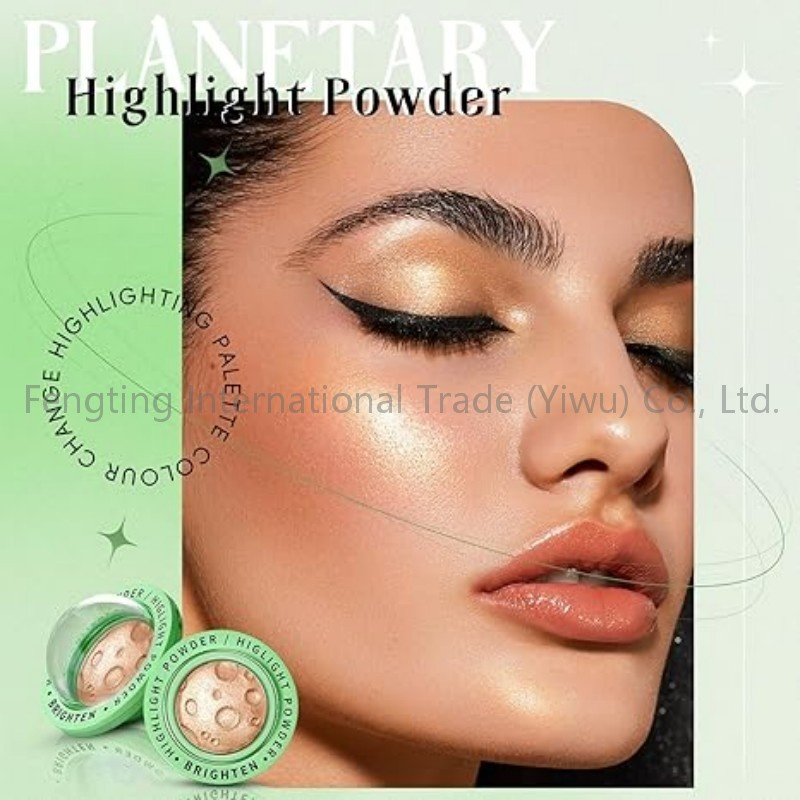Lunar Glow Face Highlighter, Chamele on Glitter Shimmer Body Cheek Eye Highlighter, Sparkle Shifting Silky Creamy Illuminator
