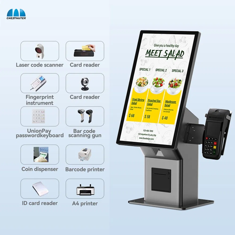 Сенсорный киоск Android POS 21.5 дюйма с принтером