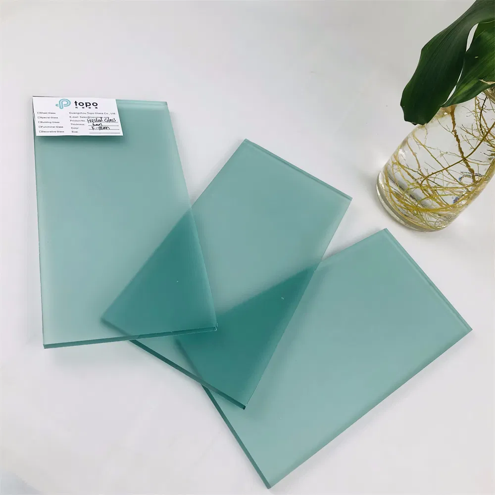 4mm-12mm French Green Decorative Art Acid Frosted Glass for Windows (FG-TP)