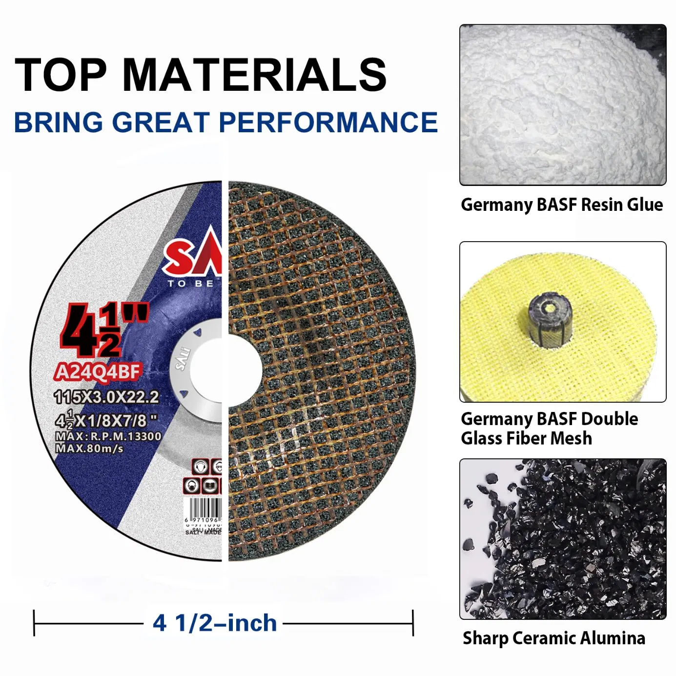 Sali 4.5inch 115*3.0*22mm Professonal Quality Metal Grinding Disc