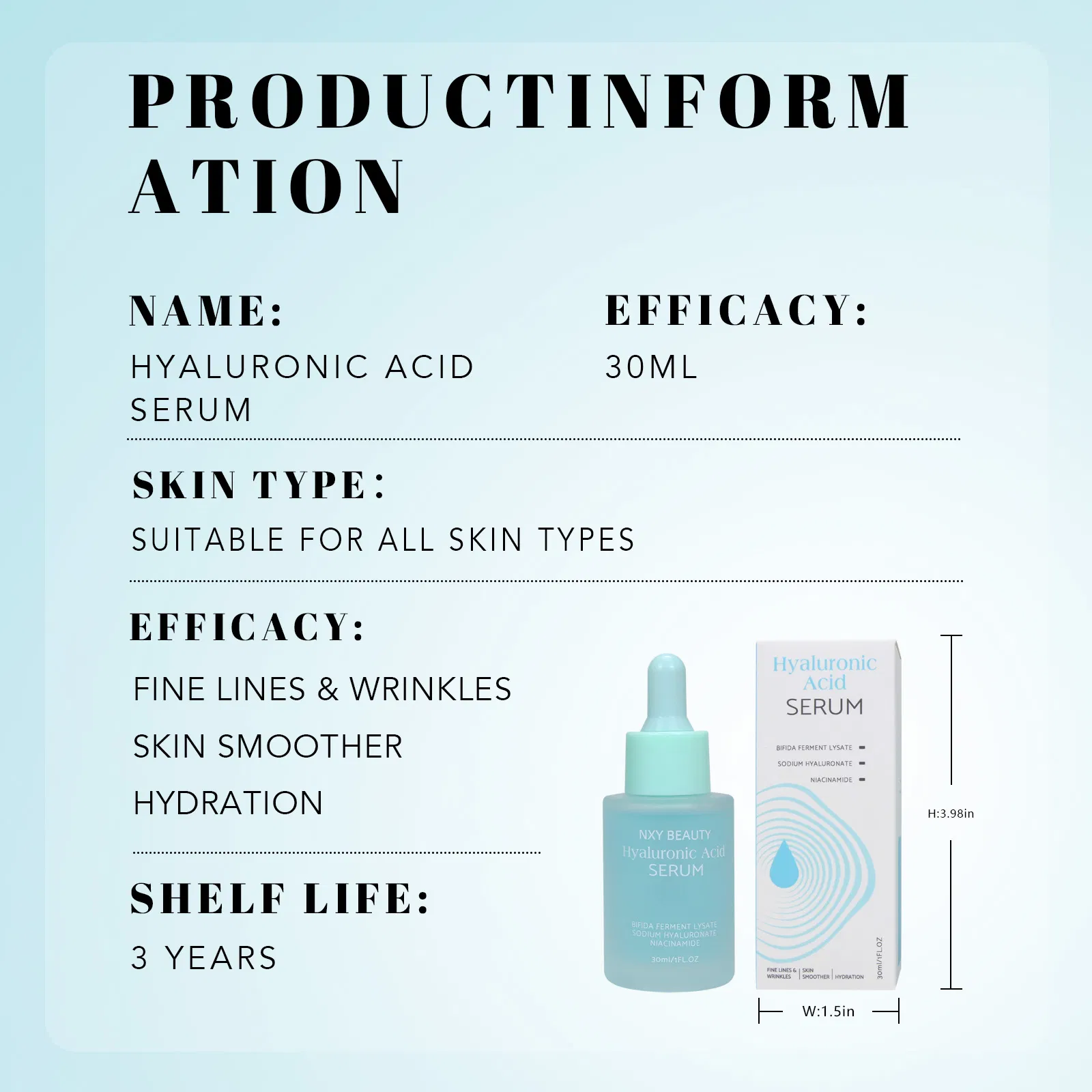 Anti-Aging Facial Moisturizing Essence Brighten Skin Reduce Fine Lines Hyaluronic Acid Serum