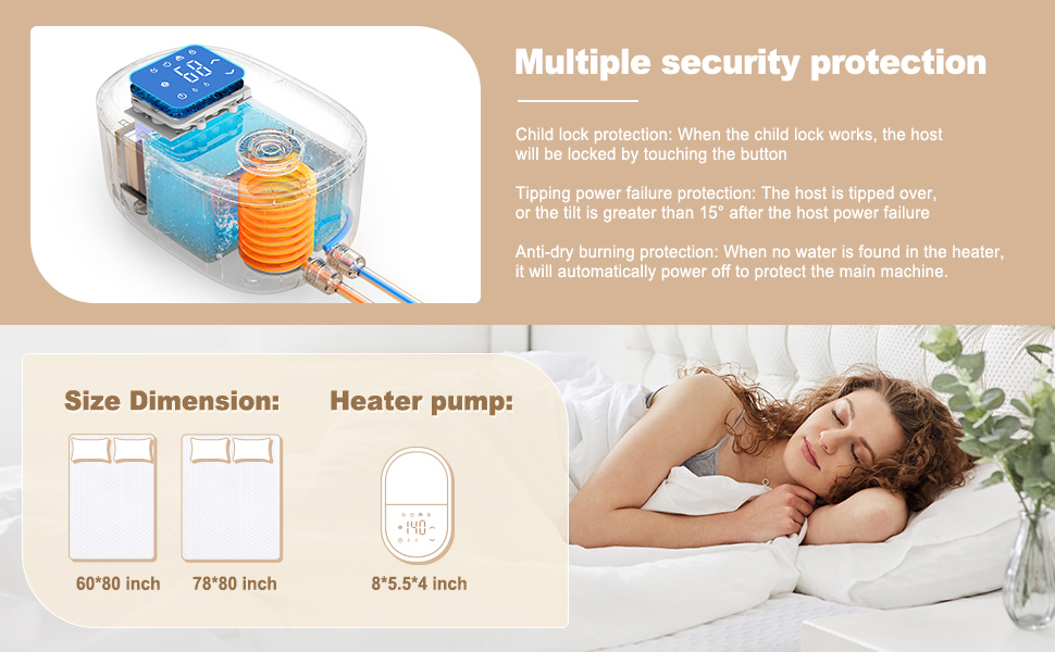 Waterproof Warm Water Heating Cooling Mattress for Winter -Custom Logo Acceptable Overblanket